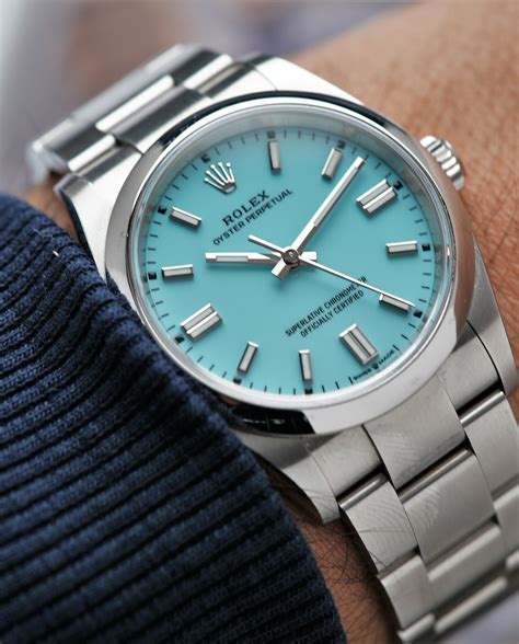 rolex blue oyster preis|Rolex with tiffany blue dial.